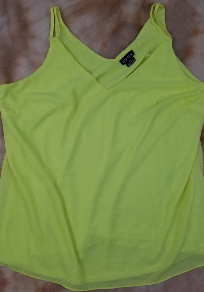 City Chic bright yellow/green top